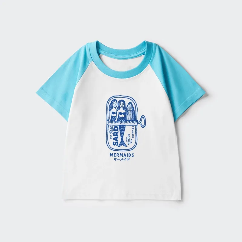 Tokyo-Tiger Mermaid Can Kids Raglan T-shirt