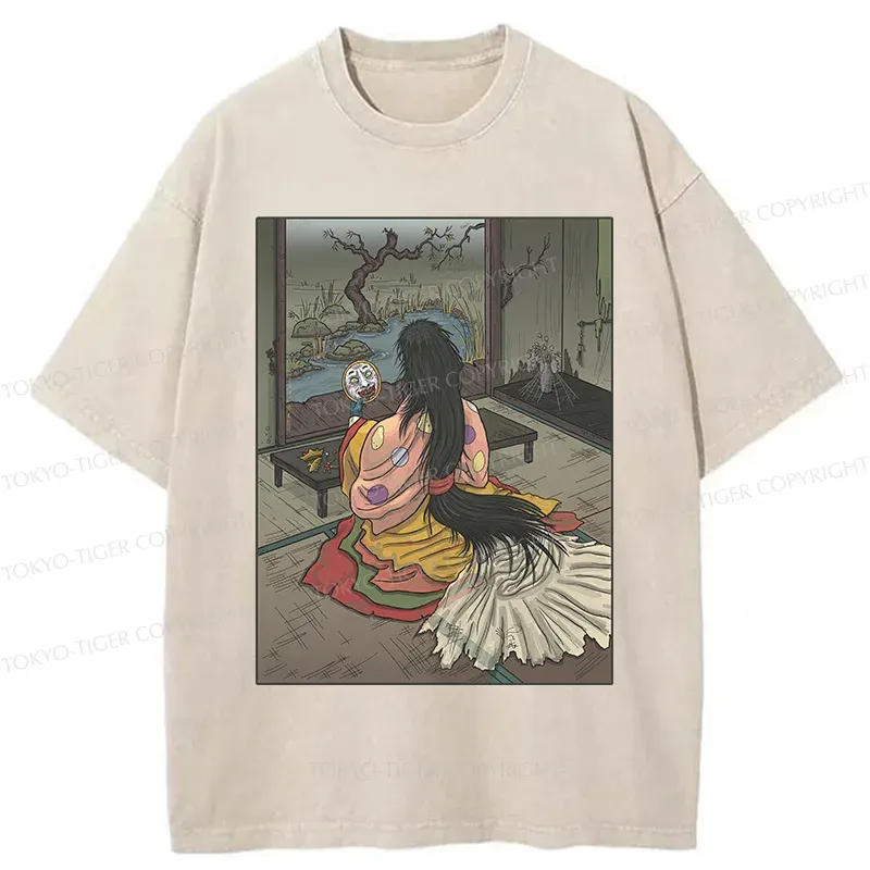 Tokyo-Tiger Japanese Female Yokai Washed T-Shirt