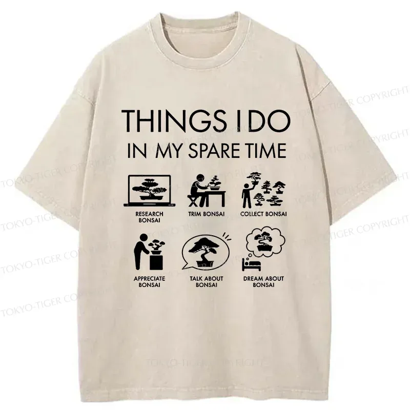Tokyo-Tiger Bonsai Hobby Washed T-Shirt
