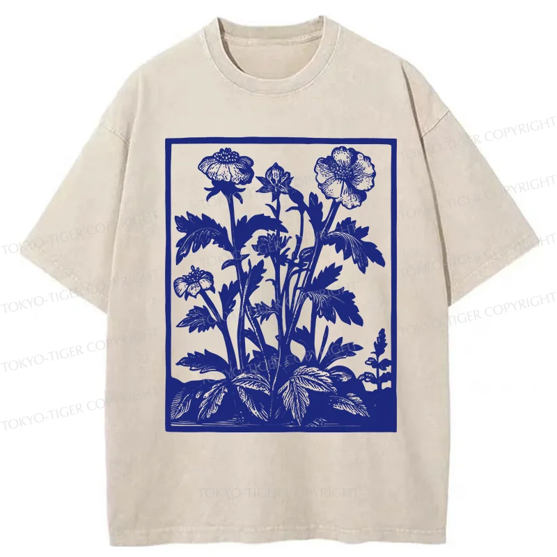 Tokyo-Tiger Vintage Japanese Plants Washed T-Shirt