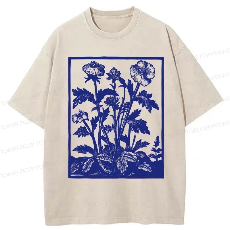 Tokyo-Tiger Vintage Japanese Plants Washed T-Shirt