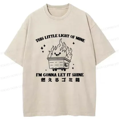 Tokyo-Tiger Burning Trash Can Washed T-Shirt