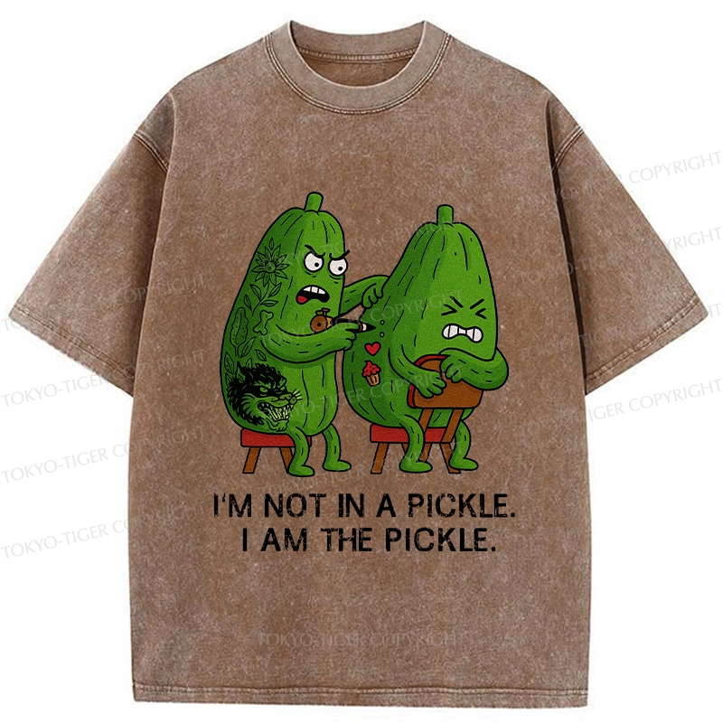 Tokyo-Tiger I Am The Pickle Funny Washed T-Shirt