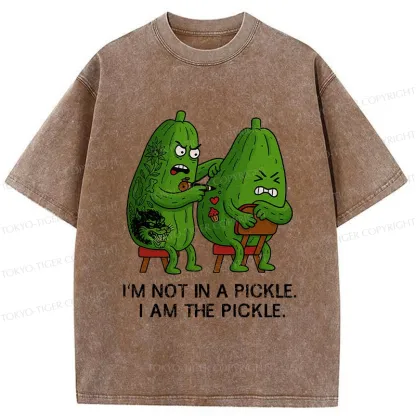 Tokyo-Tiger I Am The Pickle Funny Washed T-Shirt