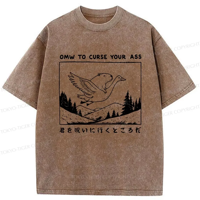 Tokyo-Tiger I'm On My Way To Curse You Washed T-Shirt