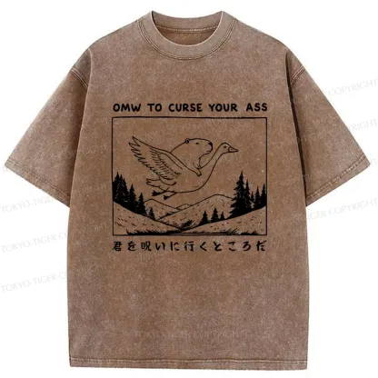 Tokyo-Tiger I'm On My Way To Curse You Washed T-Shirt