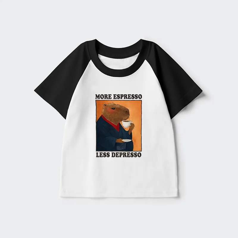 Tokyo-Tiger Elegant Capybara Kids Raglan T-shirt