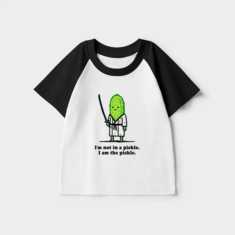 Tokyo-Tiger Funny Cucumber Samurai Kids Raglan T-shirt