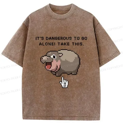 Tokyo-Tiger It's Dangerous To Go Alone Washed T-Shirt