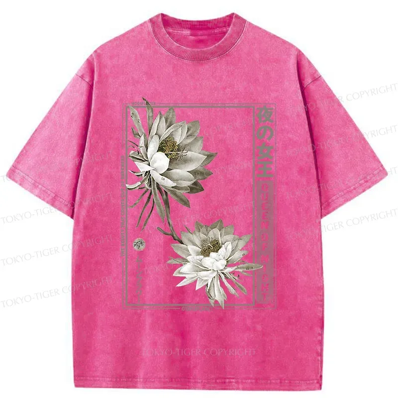 Tokyo-Tiger Japanese Epiphyllum Washed T-Shirt