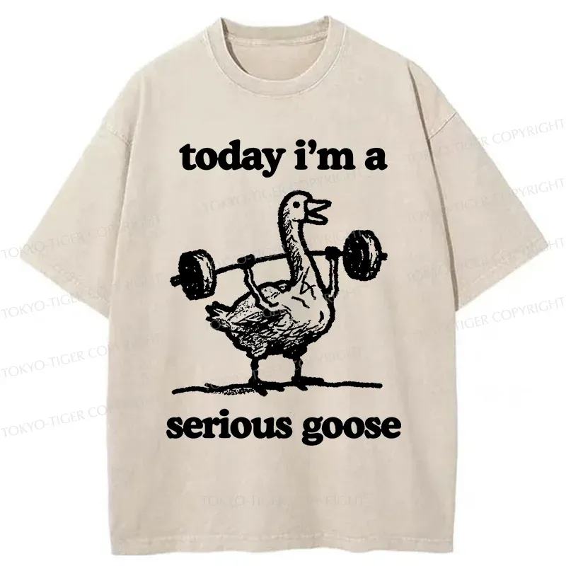 Tokyo-Tiger Fitness Goose Washed T-Shirt