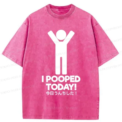 Tokyo-Tiger I Pooped Today Washed T-Shirt
