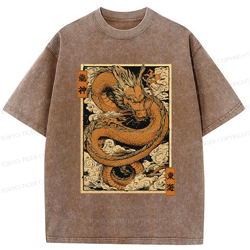Tokyo-Tiger The Majestic Dragon God Washed T-Shirt