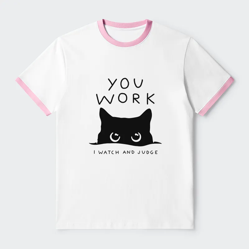 Tokyo-Tiger A Cat That Spies Contrast Trim T-Shirt