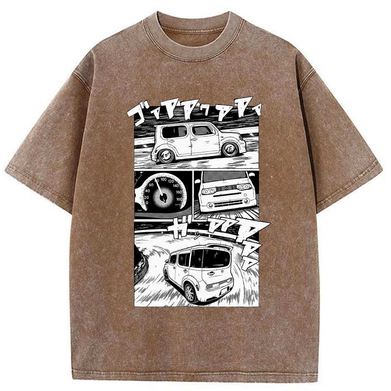 Tokyo-Tiger Japanese Nissan Cube Washed T-Shirt