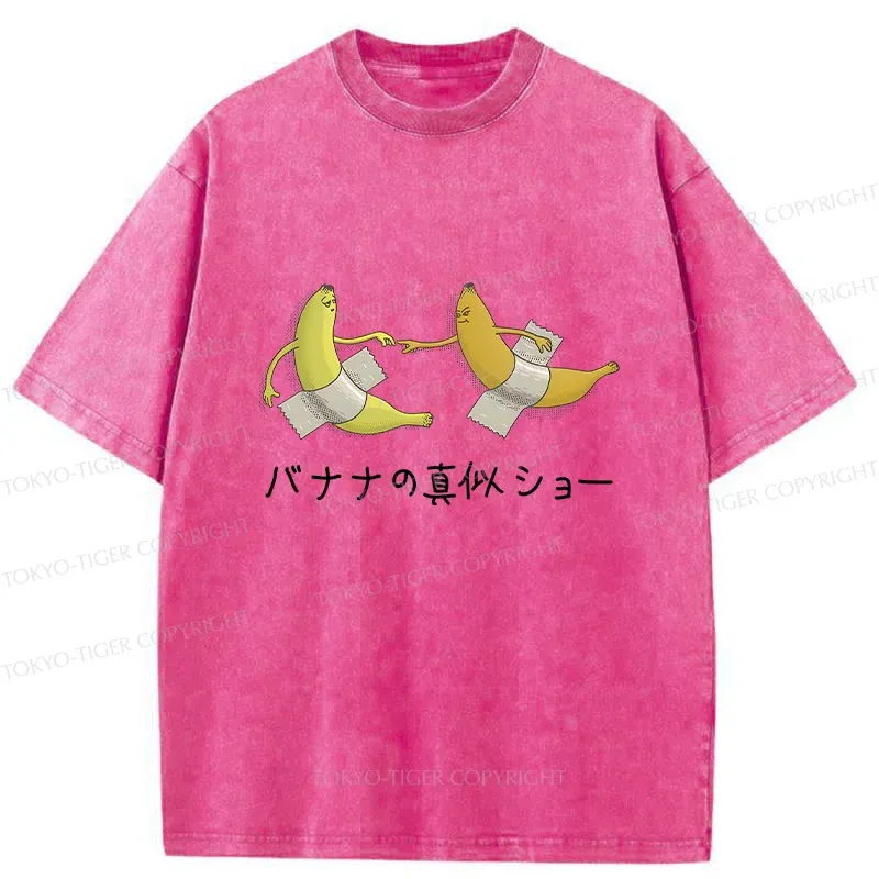 Tokyo-Tiger Banana Imitation Show Washed T-Shirt
