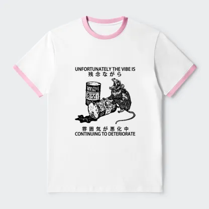 Tokyo-Tiger The Vibe Is Continuing To Deteriorate Contrast Trim T-Shirt