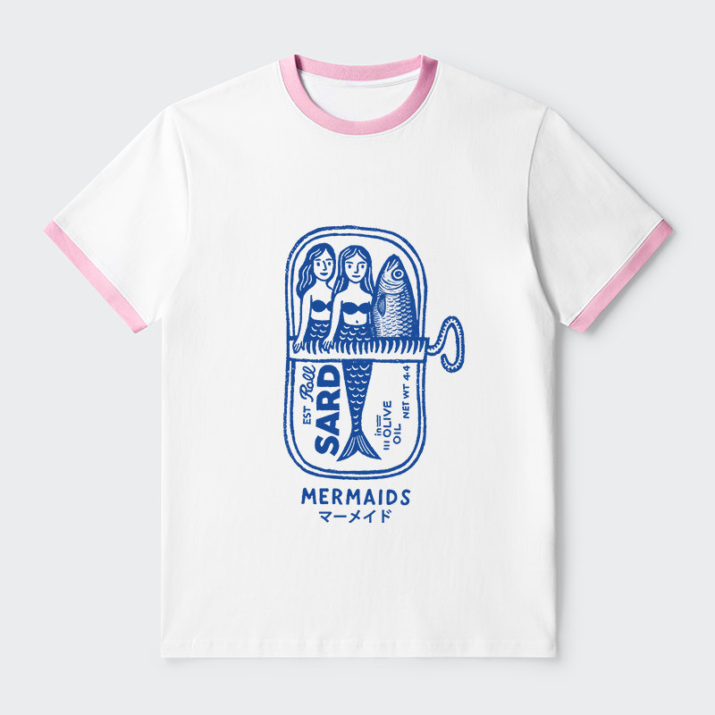 Tokyo-Tiger Mermaid Can Contrast Trim T-Shirt