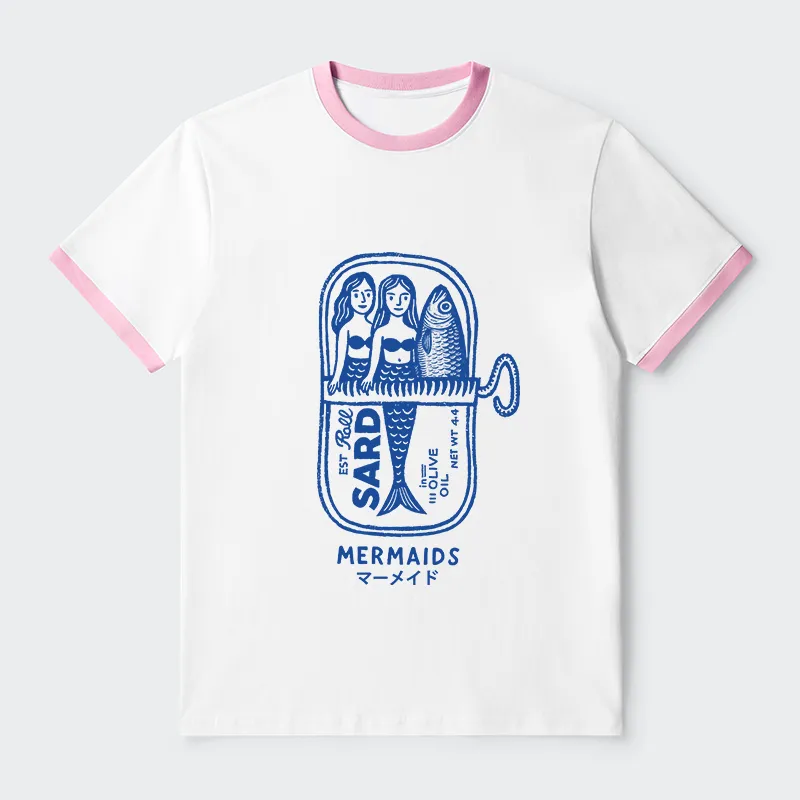 Tokyo-Tiger Mermaid Can Contrast Trim T-Shirt