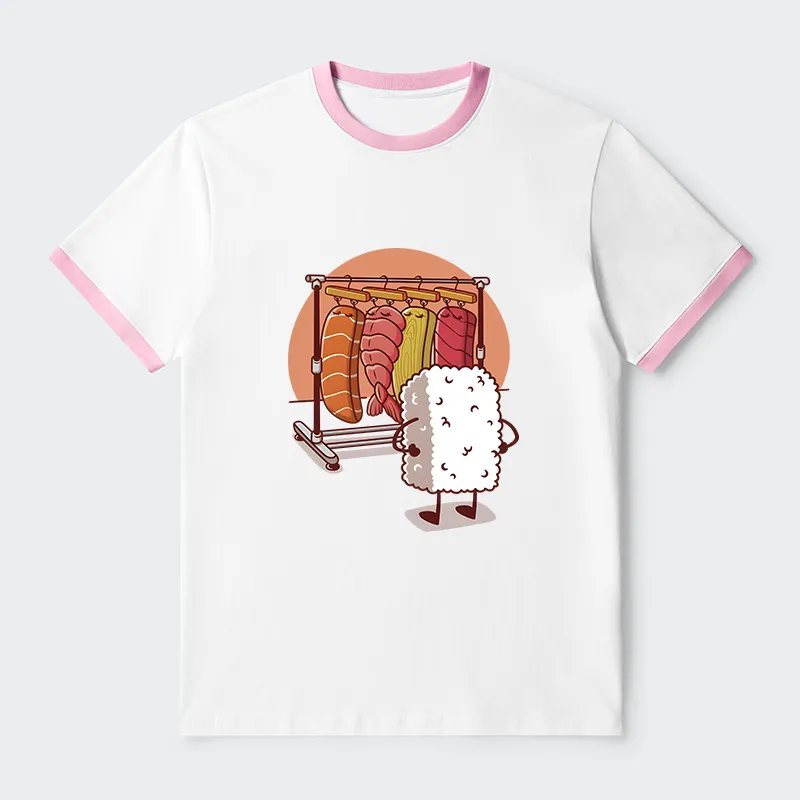 Tokyo-Tiger Which One Should I Wear Today Contrast Trim T-Shirt