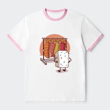 Tokyo-Tiger Which One Should I Wear Today Contrast Trim T-Shirt