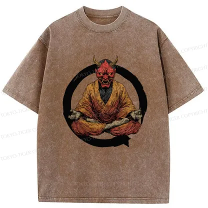 Tokyo-Tiger Zen Japanese Yokai Washed T-Shirt