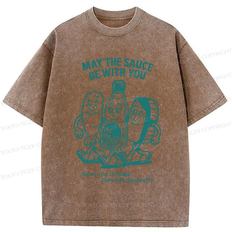 Tokyo-Tiger May The Sauce Be With You Washed T-Shirt