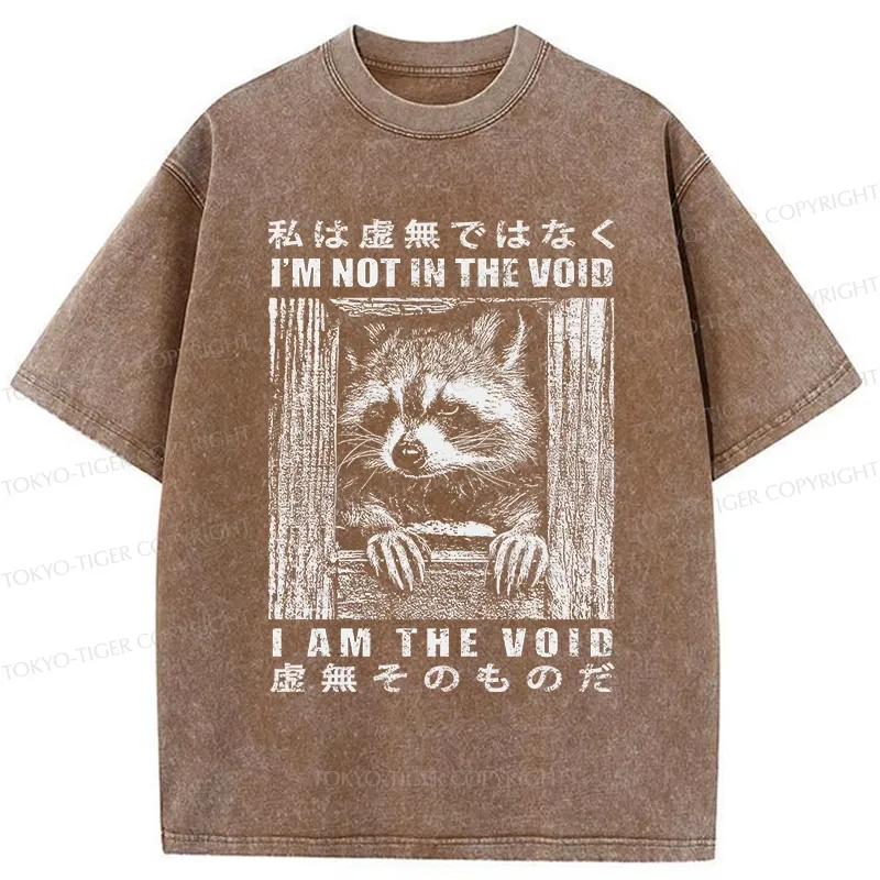 Tokyo-Tiger I Am The Void Funny Raccoon Washed T-Shirt