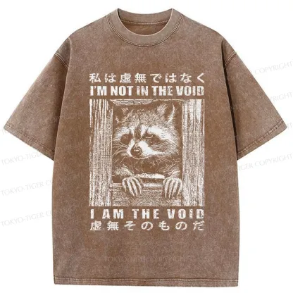 Tokyo-Tiger I Am The Void Funny Raccoon Washed T-Shirt