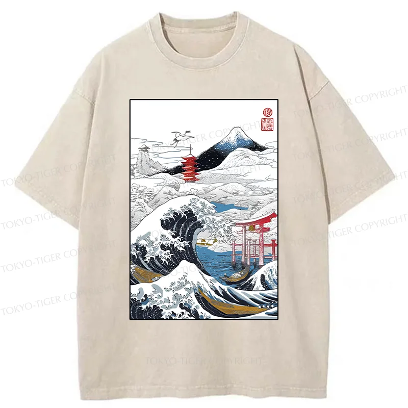 Tokyo-Tiger Snowy Japan Washed T-Shirt