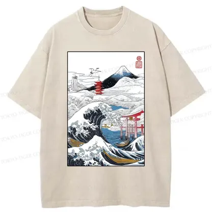 Tokyo-Tiger Snowy Japan Washed T-Shirt