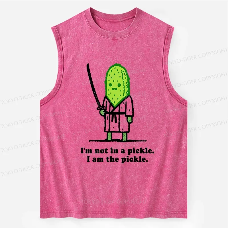 Tokyo-Tiger Funny Cucumber Samurai Washed Tank