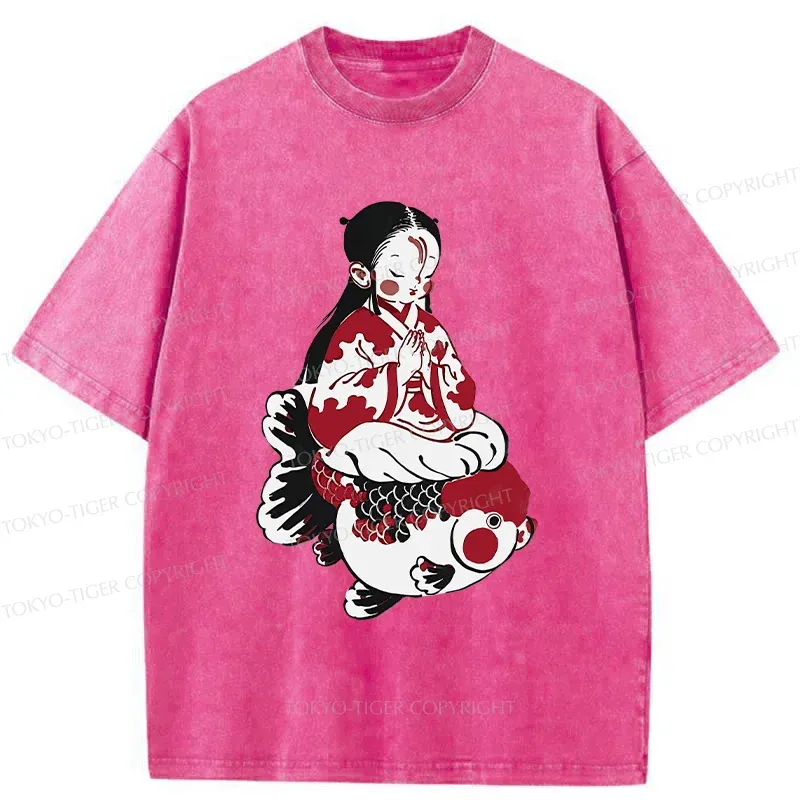 Tokyo-Tiger Retro Japanese Children Washed T-Shirt