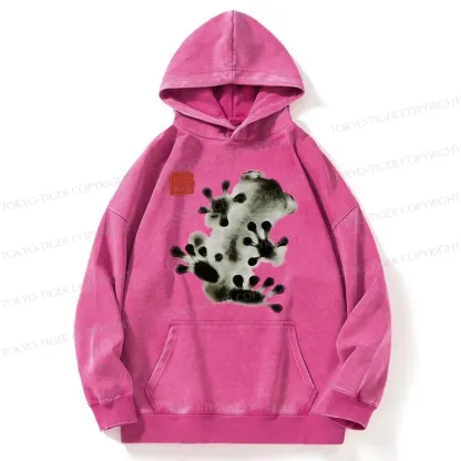 Tokyo-Tiger Ink Painting Frog Washed Hoodie