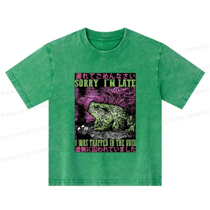 Tokyo-Tiger Frogs Trapped In The Void Kids Washed T-Shirt