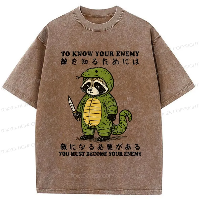 Tokyo-Tiger Raccoon Disguised As Enemy Washed T-Shirt