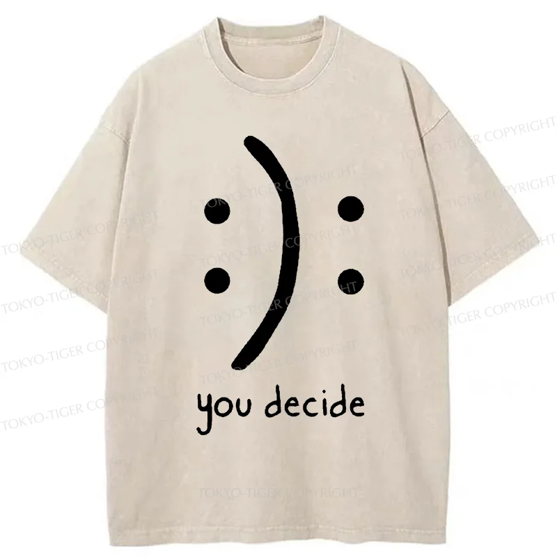 Tokyo-Tiger Laugh Or Sad Washed T-Shirt