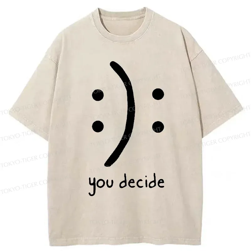 Tokyo-Tiger Laugh Or Sad Washed T-Shirt