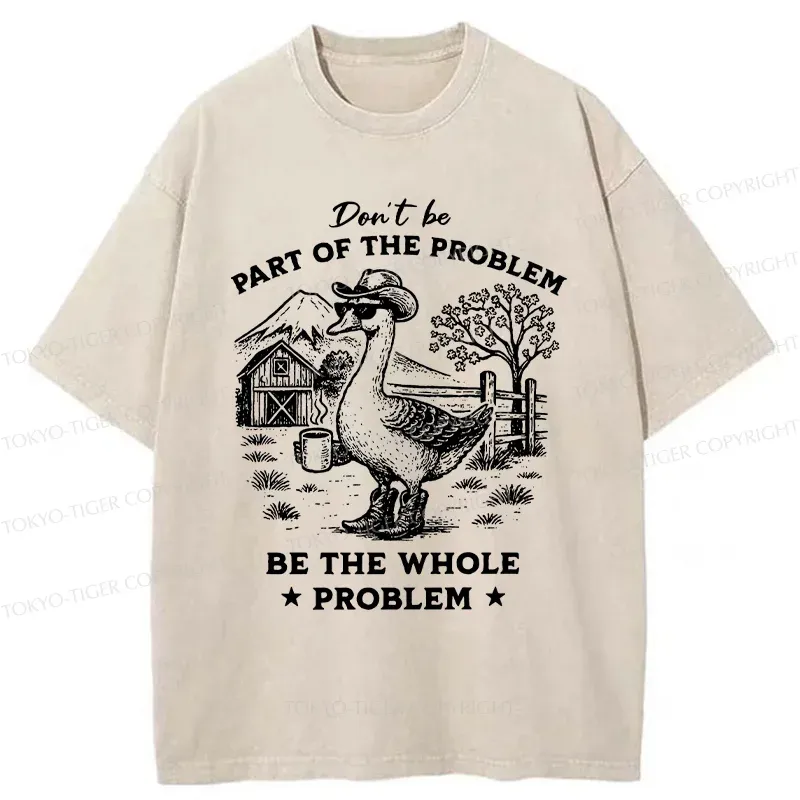 Tokyo-Tiger Silly Goose With Sunglasses Washed T-Shirt