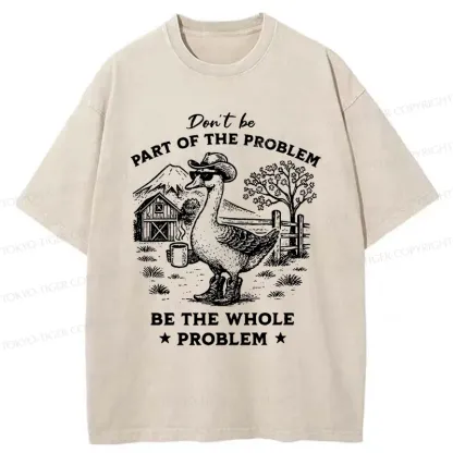 Tokyo-Tiger Silly Goose With Sunglasses Washed T-Shirt