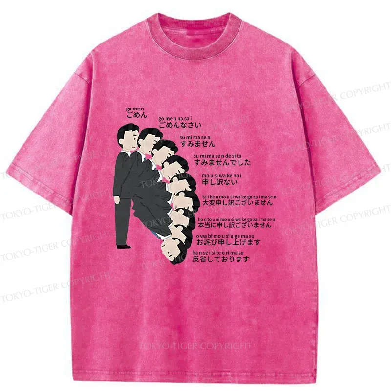 Tokyo-Tiger Japanese Apology Washed T-Shirt