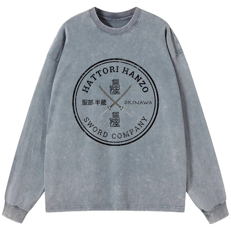 Tokyo-Tiger Hattori Hanzo Sword Company Washed Long Sleeve T-Shirt