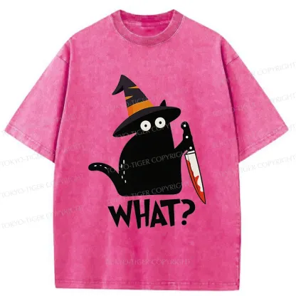 Tokyo-Tiger Halloween Back Cat Washed T-Shirt