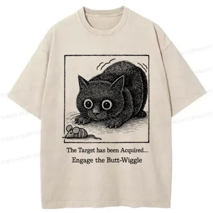 Tokyo-Tiger Swinging Cat Washed T-Shirt
