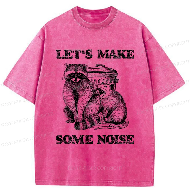 Tokyo-Tiger Noisy Raccoons And Possums Washed T-Shirt