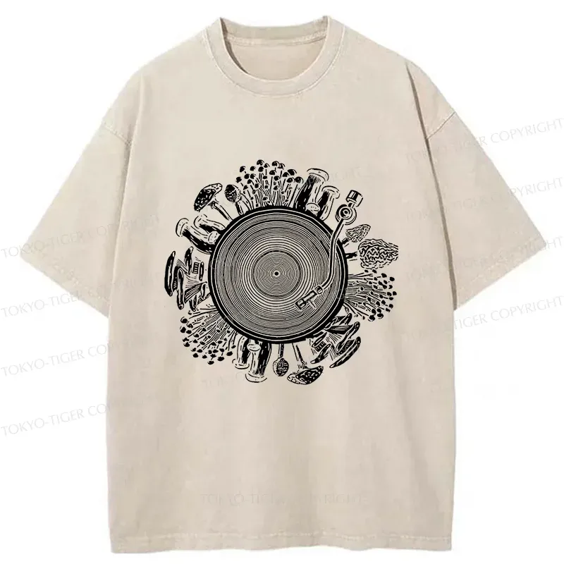 Tokyo-Tiger Plant Record Washed T-Shirt