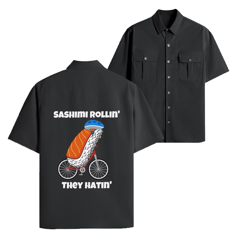 Tokyo-Tiger Sashimi Rollin' They Hatin' Work Shirt