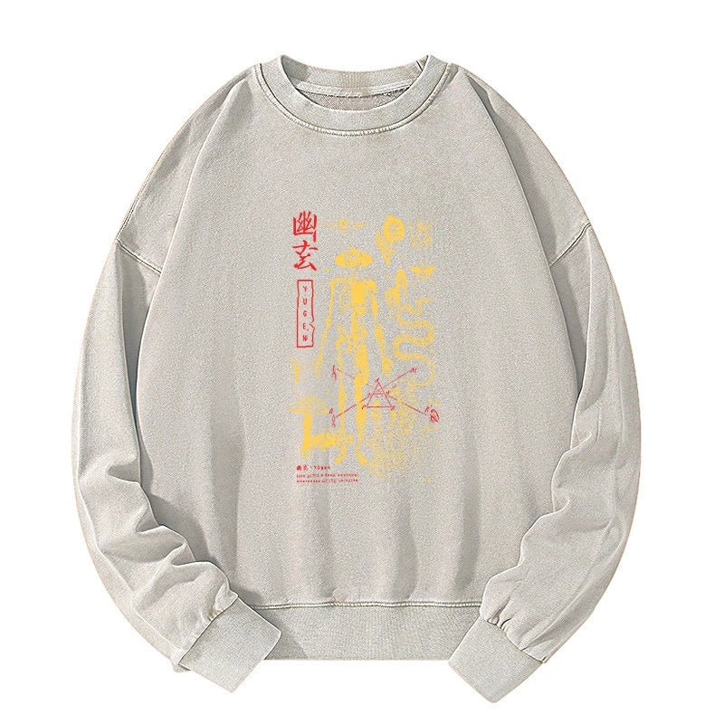 Tokyo-Tiger Spooky Ghost Japanese Washed Sweatshirt
