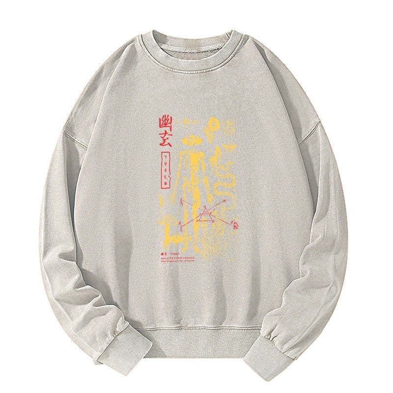 Tokyo-Tiger Spooky Ghost Japanese Washed Sweatshirt