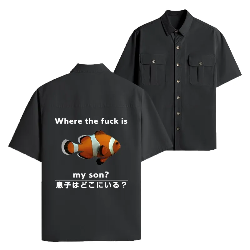 Tokyo-Tiger Fish Looking For Son Work Shirt